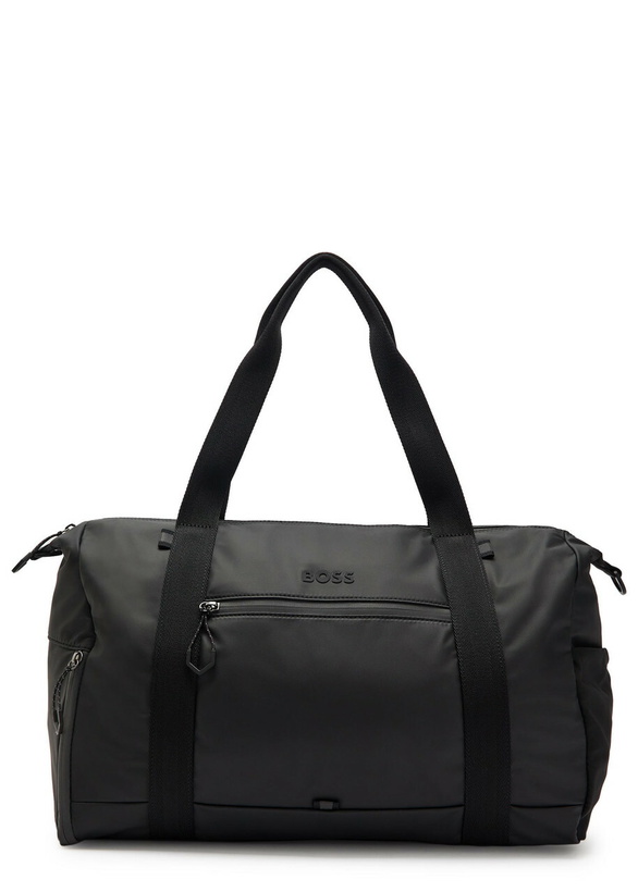 Photo: Boss Stenson Logo Coated Faux Leather Holdall - Black - One Size