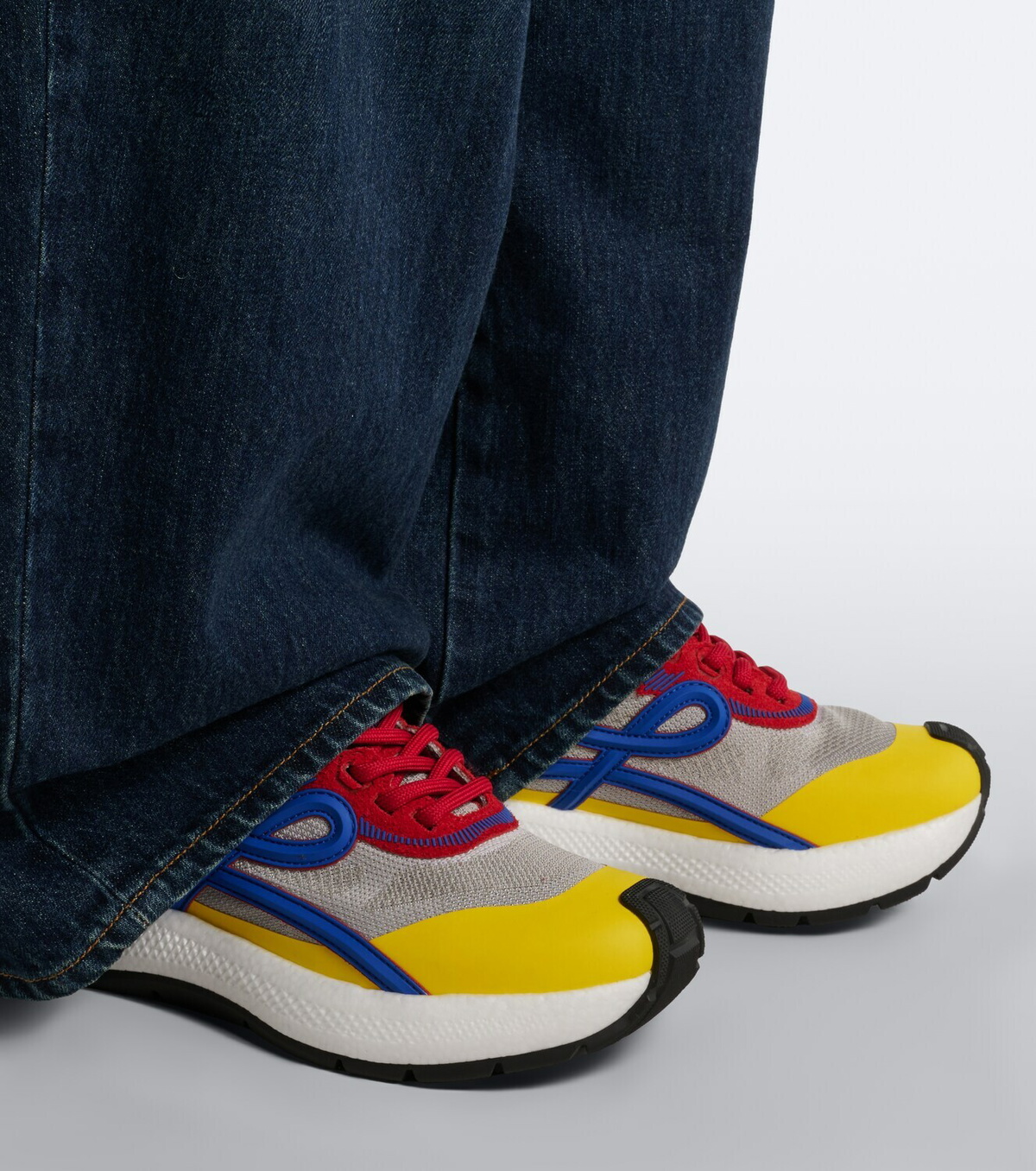 Loewe Pogo colorbocked mesh-trimmed sneakers