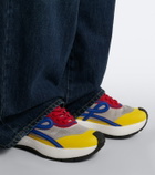 Loewe Pogo colorbocked mesh-trimmed sneakers
