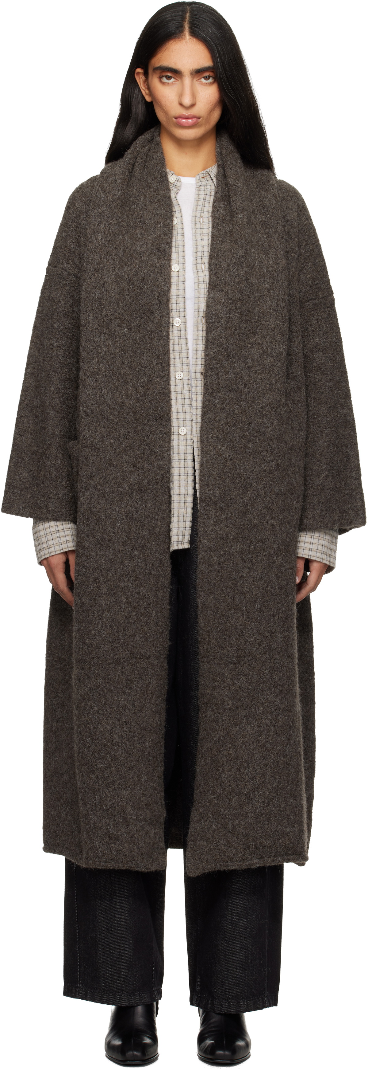 Lauren Manoogian Gray Long Shawl Cardigan