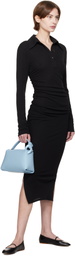 Nanushka Black Verity Mesh Jersey Shirt Midi Dress