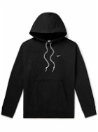 Nike - Solo Swoosh Logo-Embroidered Cotton-Blend Jersey Hoodie - Black