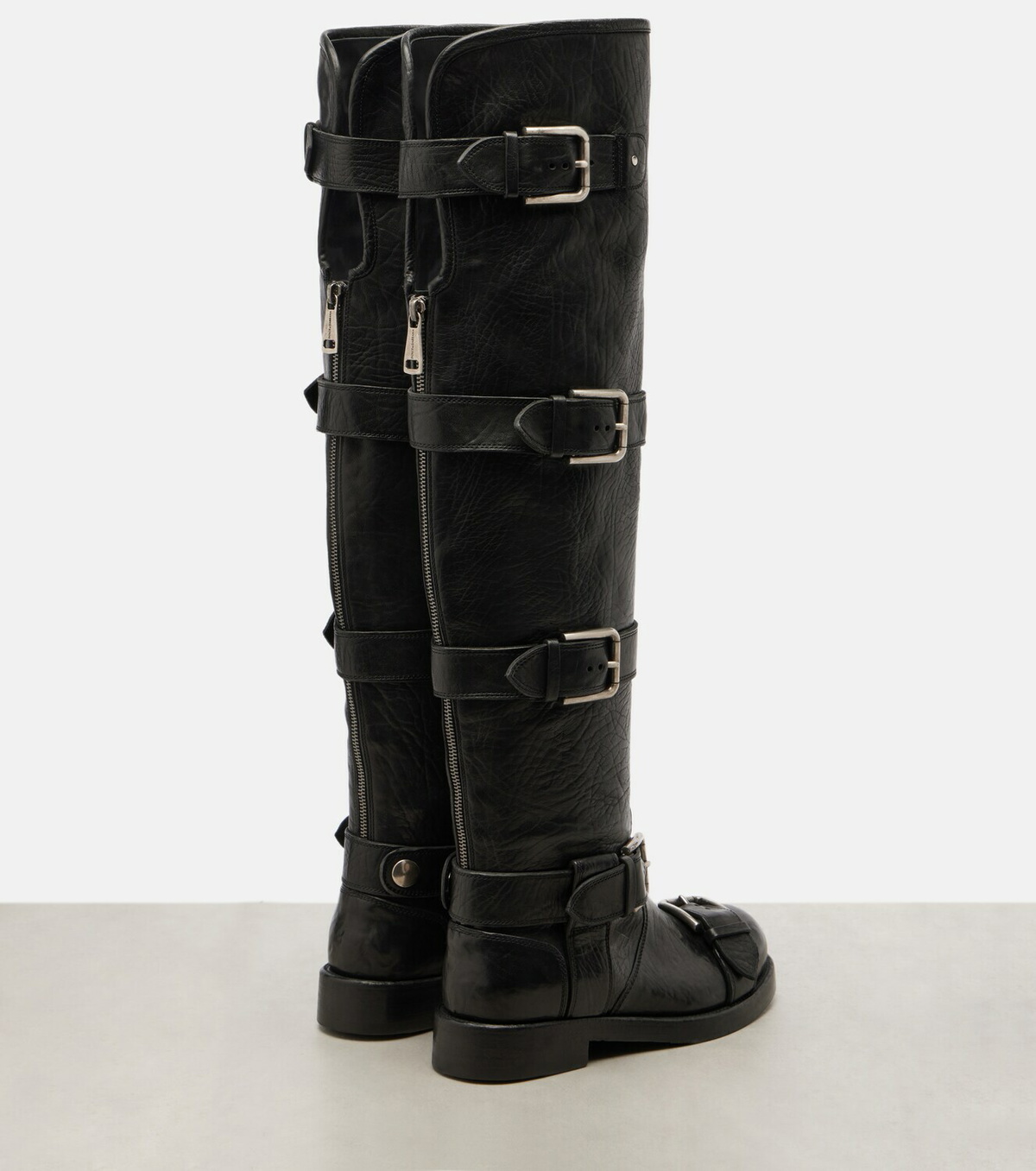 Dolce&Gabbana Over-the-knee leather biker boots
