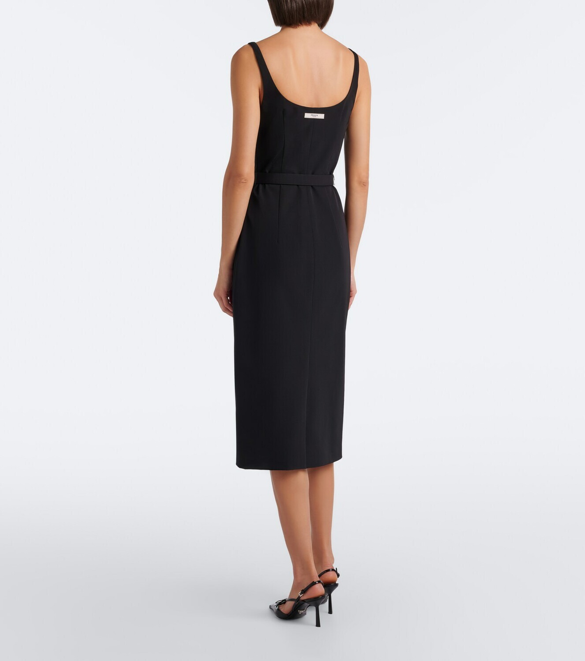 Prada Belted crêpe midi dress