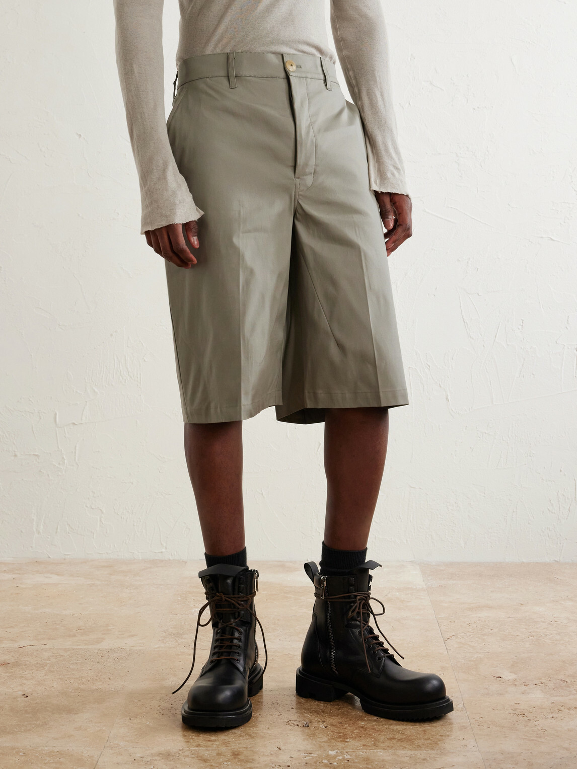 Rick Owens - Straight-Leg Cotton-Blend Canvas Shorts - Gray