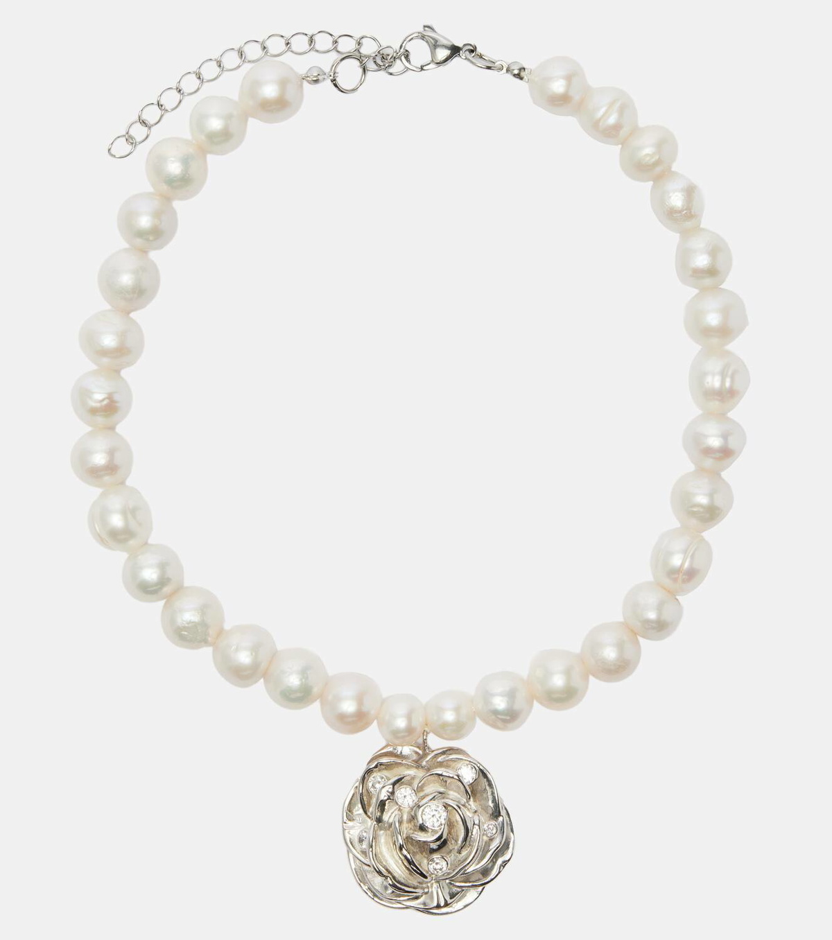 Magda Butrym Floral faux pearl pendant necklace
