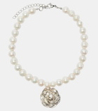 Magda Butrym Floral faux pearl pendant necklace