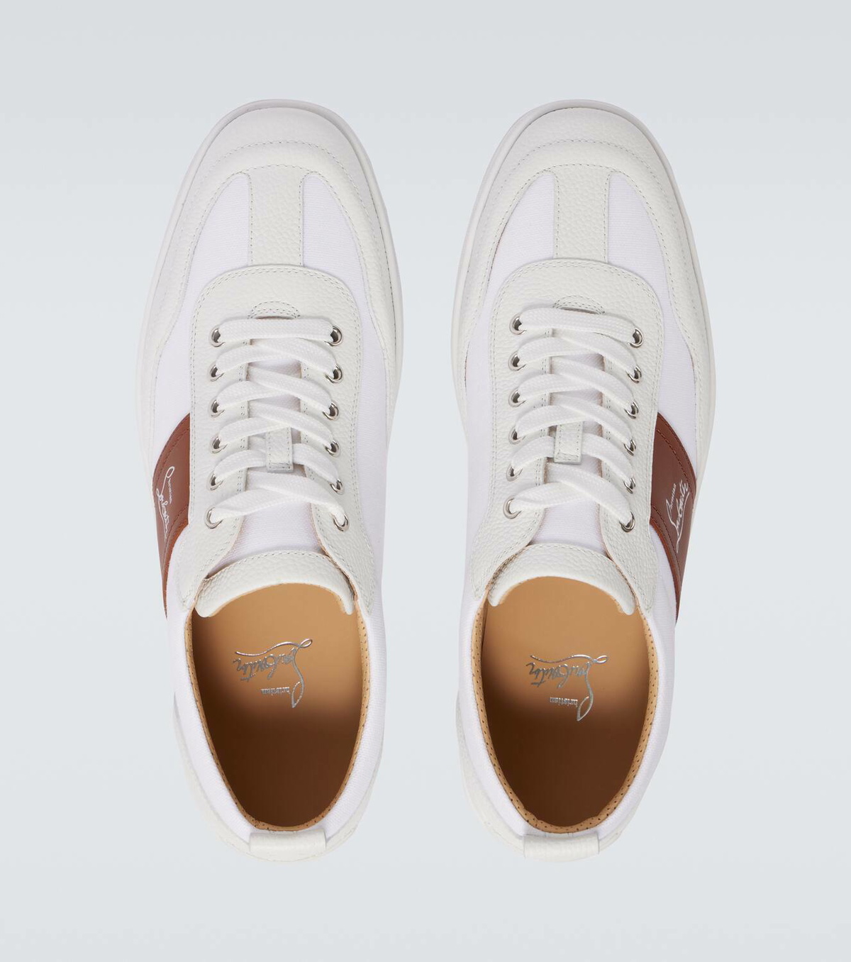 Christian Louboutin Retero leather and canvas sneakers