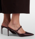 Rene Caovilla Crystal-embellished satin mules