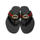 Gucci Red and Green Kika Thong Sandals