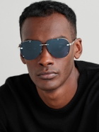 Dior Eyewear - NeoDior A1U Aviator-Style Guilloché Silver-Tone Sunglasses