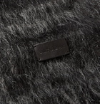 SAINT LAURENT - Fringed Checked Wool-Blend Scarf - Black