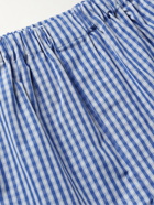 Turnbull & Asser - Checked Cotton Boxer Shorts - Blue