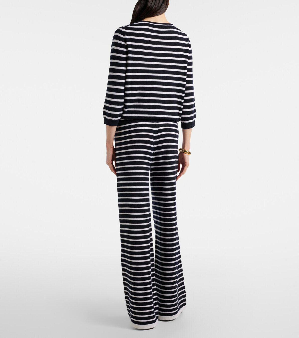 Jardin des Orangers Striped cashmere wide-leg pants