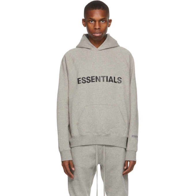 Photo: Essentials Grey Pullover Logo Hoodie