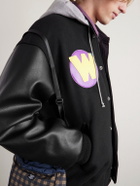 WTAPS - Logo-Appliquéd Panelled Melton Wool-Blend Jacket - Black
