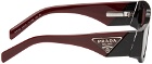 Prada Eyewear Burgundy Symbole Sunglasses