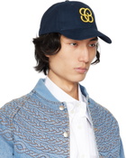 Stefan Cooke Navy Monogram Cap