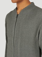 Lightweight Plissé Zip-Up Sweatshirt in Grey