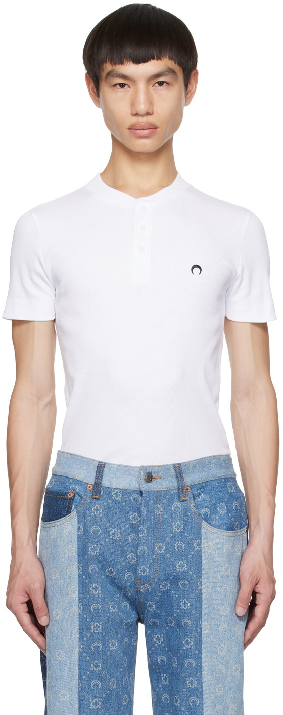 Marine Serre White Button Up Henley