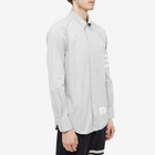 Thom Browne Men's 4 Bar Flannel Shirt in Med Grey