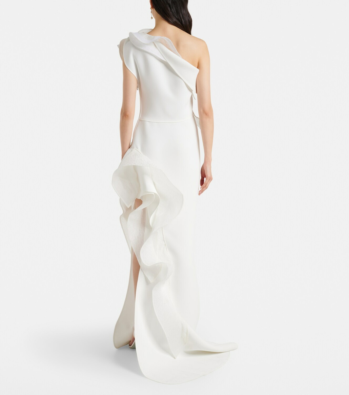 Maticevski Excitement ruffled one-shoulder gown