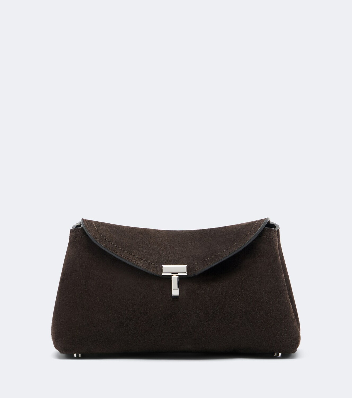 Toteme T-Lock Nano suede clutch