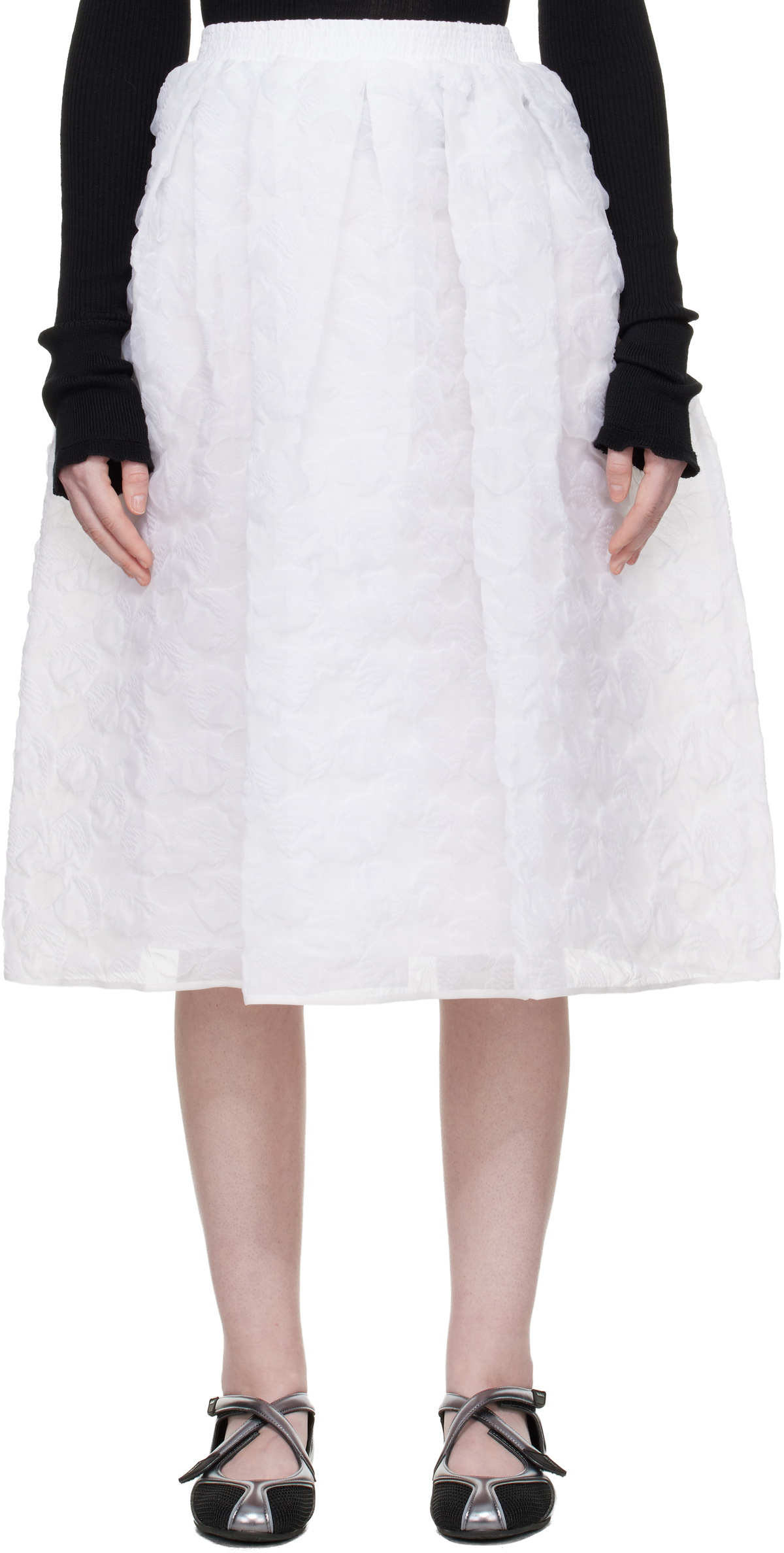 Cecilie Bahnsen White CBmala Midi Skirt