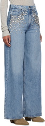 rag & bone Blue Featherweight Sofie Wide-Leg Jeans