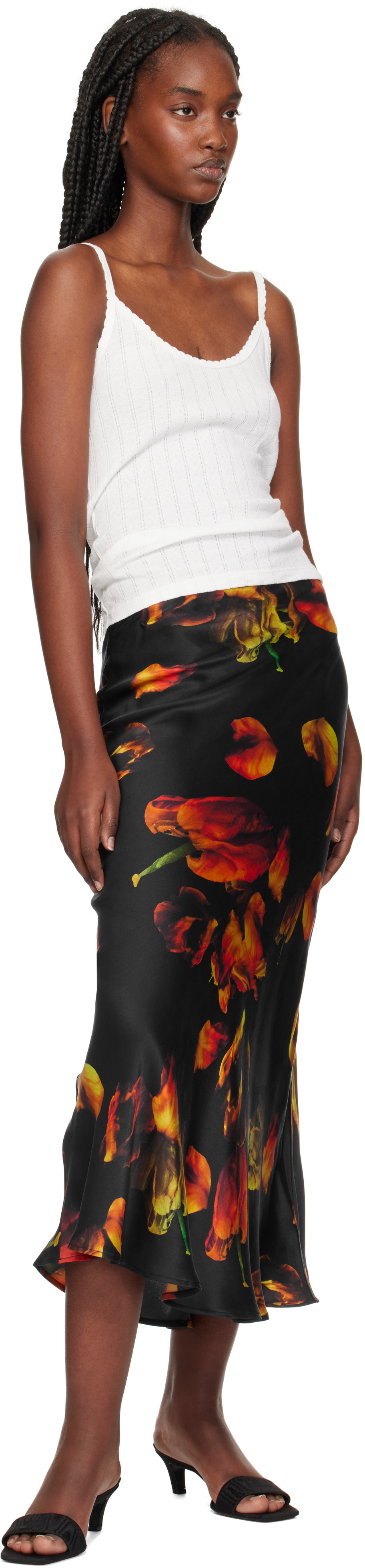 Silk Laundry Multicolor Long Bias Cut Maxi Skirt