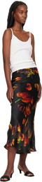 Silk Laundry Multicolor Long Bias Cut Maxi Skirt