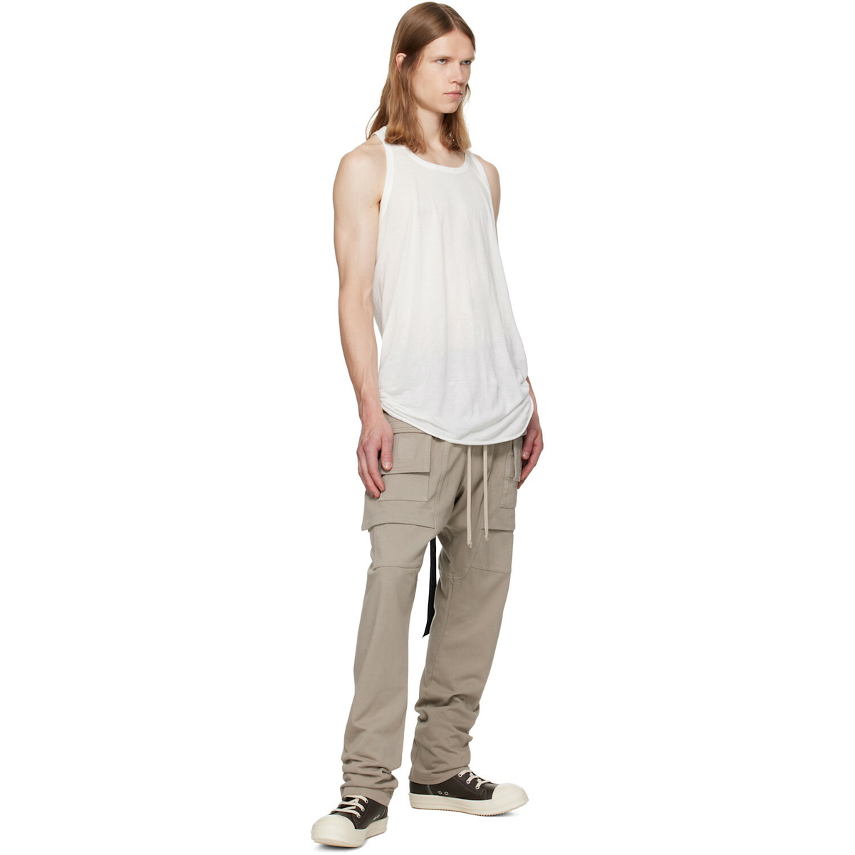 Rick Owens DRKSHDW Gray Tower Creatch Cargo Drawstring Pants