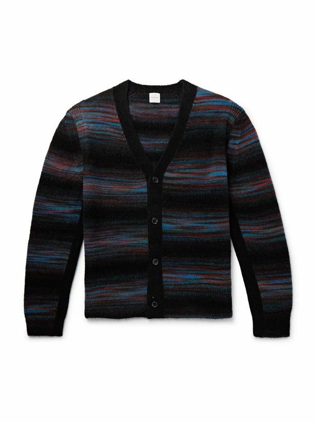 Photo: Paul Smith - Striped Knitted Cardigan - Black