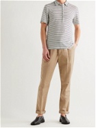 BARENA - Striped Linen Polo Shirt - Neutrals