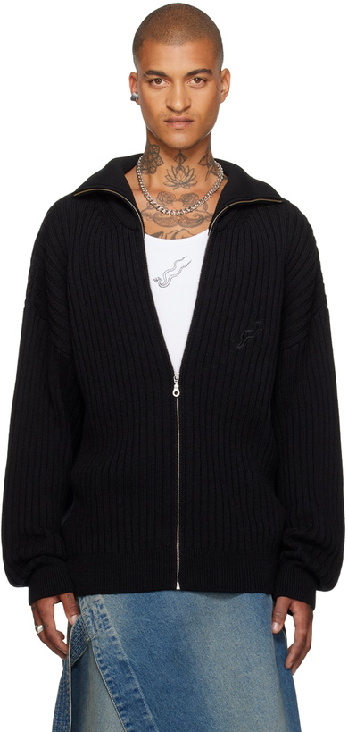 Photo: LU'U DAN Black Slacker Rib Sweater