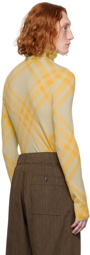 Burberry Yellow & Beige Check Turtleneck