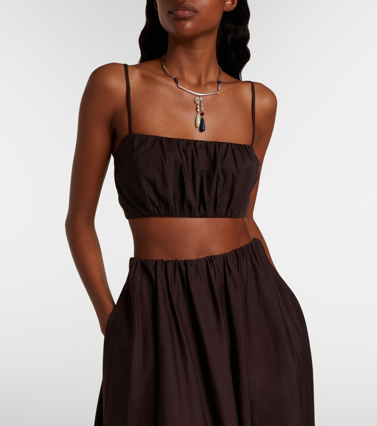 Staud Fiore cotton crop top