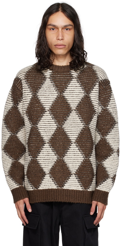 Photo: AFTER PRAY Brown & White Dia Sweater