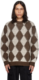 AFTER PRAY Brown & White Dia Sweater