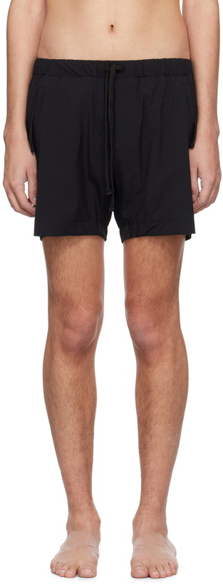 Photo: thom/krom Black Pocket Swim Shorts