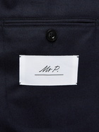 Mr P. - Navy Unstructured Worsted Wool Blazer - Blue