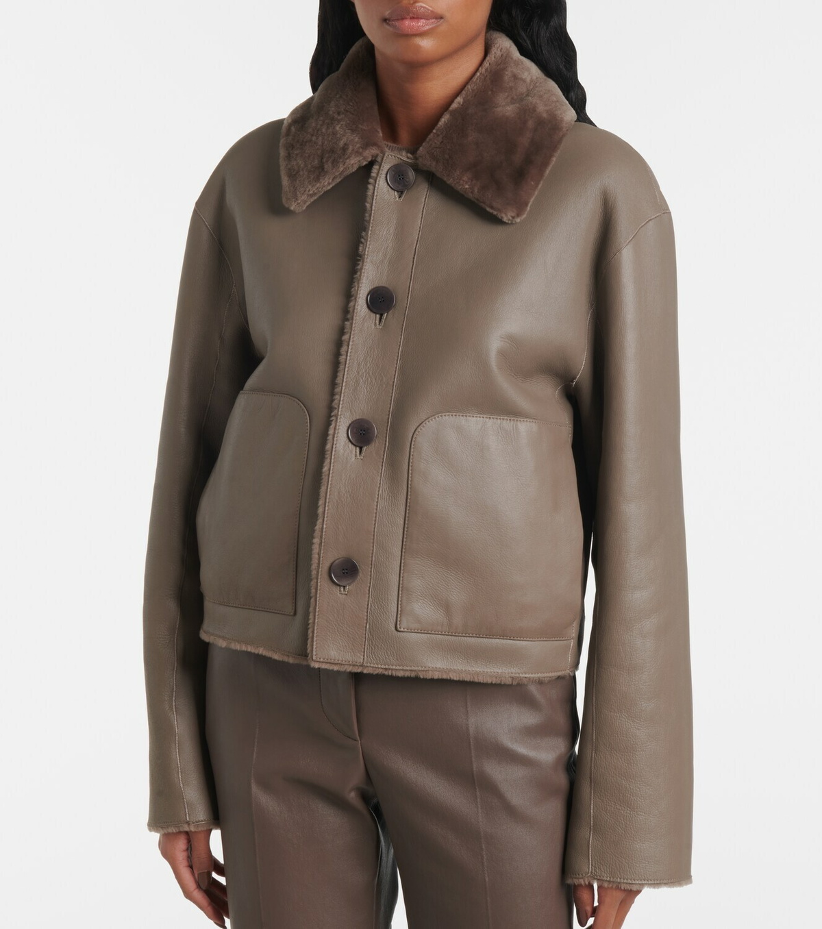 Joseph Reversible shearling and leather jacket