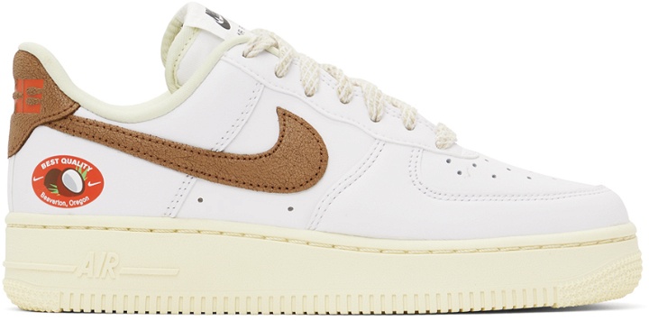 Photo: Nike White Air Force 1 '07 Coconut Low-Top Sneakers