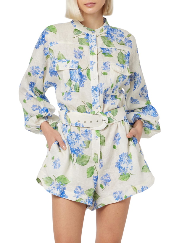 Photo: MC2 Saint Barth Woman Floral Linen Playsuit Hanniel