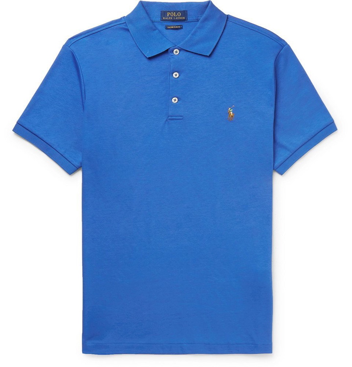 Photo: Polo Ralph Lauren - Slim-Fit Pima Cotton-Jersey Polo Shirt - Blue