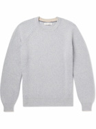 Brunello Cucinelli - Ribbed Wool, Cashmere and Silk-Blend Sweater - Gray