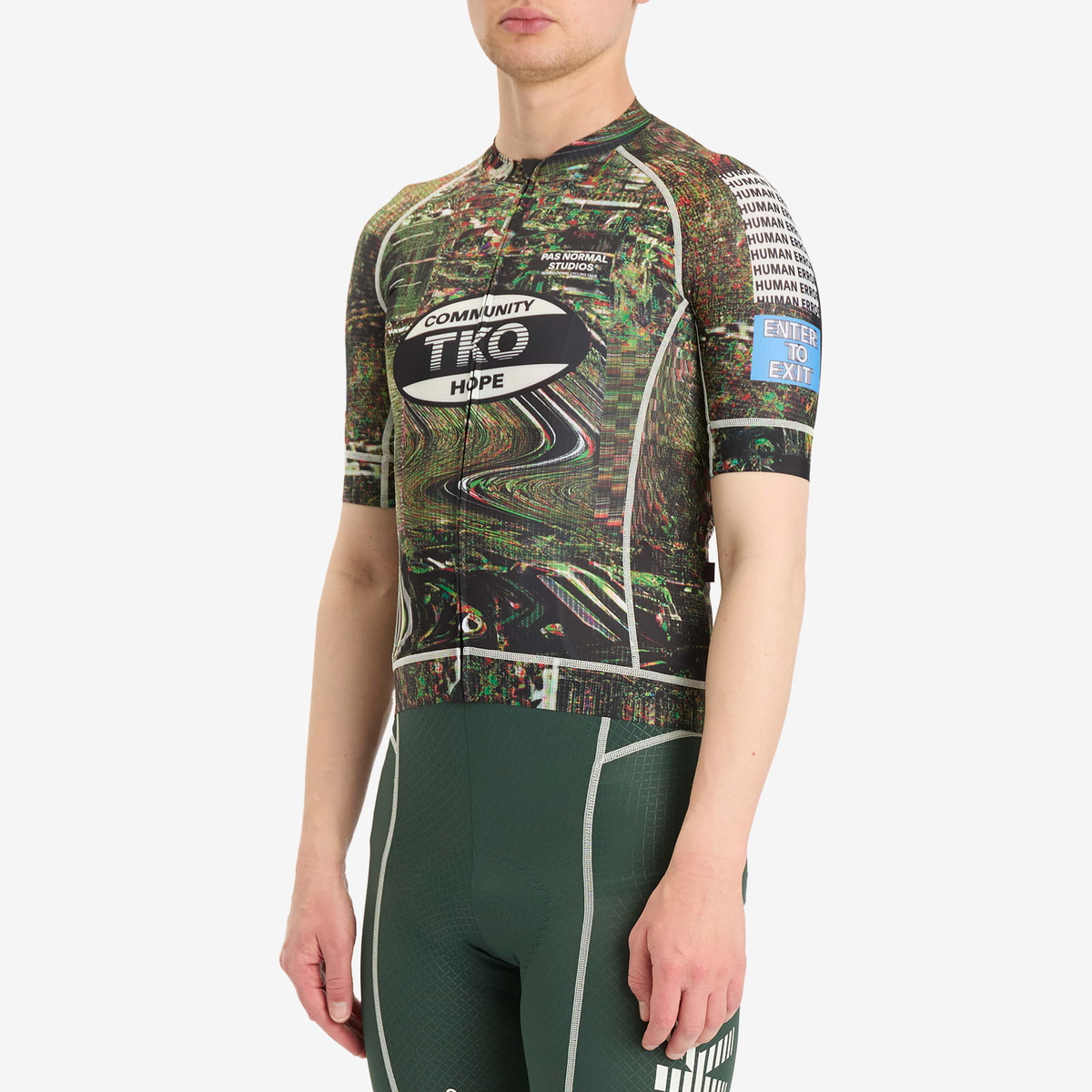 Pas Normal Studios Men's T.K.O. Mechanism Jersey in Human Error Green