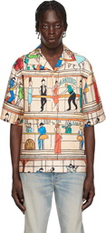 AMIRI Beige 'Amiri' Pool Hall Bowling Shirt