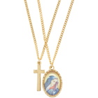 Dsquared2 Gold Jesus and Mary Necklace