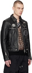 99%IS- Black Studded Leather Jacket